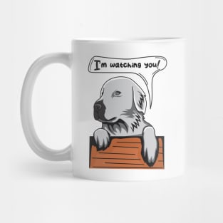 Funny Dog Golden Retriever Puppy I'm Watching You Mug